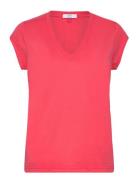 Cc Heart V-Neck T-Shirt Coster Copenhagen Pink