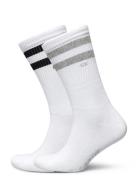 Ck Men Sock 2P Stripes Calvin Klein White