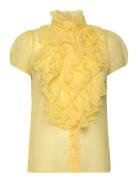 Liljasz Crinkle Ss Shirt Saint Tropez Yellow