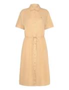 Linen Ss Midi Shirt Dress Tommy Hilfiger Beige