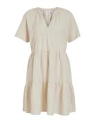 Viprisilla S/S V-Neck Short Dress Vila Cream