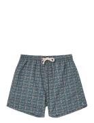 Micro Paisley Swim Trunks Pompeii Green