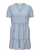 Cartiri-Caro S/S V-Neck Lin Dress Tlr ONLY Carmakoma Blue