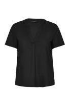 Vmmymilo Ss V-Neck Top Wvn Ga Vero Moda Black