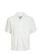 Jprbluoregon Jacquard Resort Shirt S/S Jack & J S White