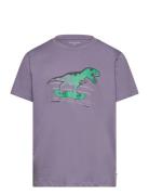 Printed T-Shirt Tom Tailor Purple