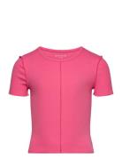Cropped Cutline Rib T-Shirt Tom Tailor Pink