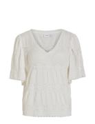 Vilea V-Neck 2/4 Top Vila White