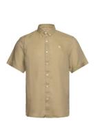 Mill Brook Linen Short Sleeve Shirt Lemon Pepper Timberland Green