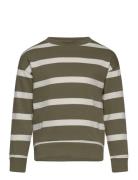 Striped Cotton-Blend Sweatshirt Mango Green
