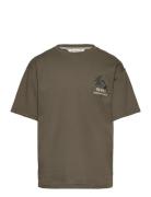 Printed Cotton-Blend T-Shirt Mango Khaki