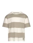 Printed Striped T-Shirt Mango Beige