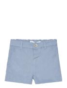 Linen-Blend Bermuda Shorts Mango Blue