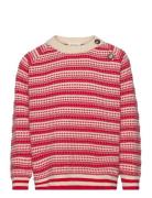 O-Neck Light Nordic Knit Sweater Petit Piao Red