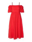 Slfanelli 3/4 On Off Ankle Dress B Selected Femme Red