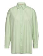Over D Striped Cotton Shirt Stella Nova Green