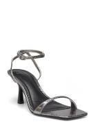 Metallic Straps Sandals Mango Silver