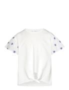 Embroidered Short Sleeve T-Shirt Mango White