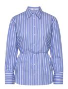 Striped Bow Blouse Mango Blue