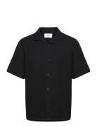 Didcot Ss Shirt Texture Wave Stripe Black Wax London Black