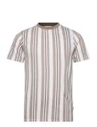 Towel Striped O-Neck Tee S/S Lindbergh Beige