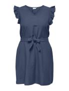 Carjupiter Life S/L Frill Abk Dress Wvn ONLY Carmakoma Blue