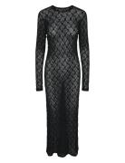 Pcnaya Ls O-Neck Lace Maxi Dress D2D Jit Pieces Black