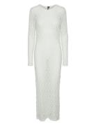 Pcnaya Ls O-Neck Lace Maxi Dress D2D Jit Pieces White