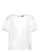 Crepe Light Puff Sleeve Top French Connection White