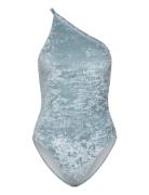 Asymmetric Velvet Swimsuit Filippa K Blue