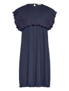 Pointelle Heart Dress W. Ruffle Copenhagen Colors Navy