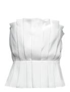 Luciana Pleated Off-The-Shoulder Top Malina White