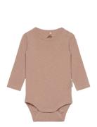 Wool/Bamboo Ls Body Mikk-line Beige