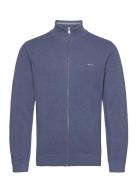 Cotton Pique Zip Cardigan GANT Navy