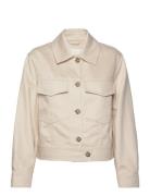 Cropped Linen Blend Jacket GANT Cream