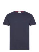 Contrast Logo Ss T-Shirt GANT Blue