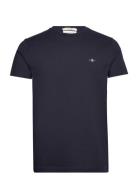 Slim Pique Ss T-Shirt GANT Blue