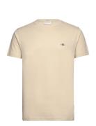 Slim Pique Ss T-Shirt GANT Beige