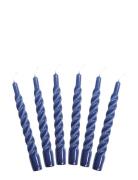 Twisted Candles, 6 Piece Box Kunstindustrien Blue