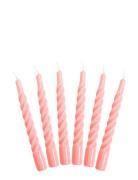 Twisted Candles, 6 Piece Box Kunstindustrien Pink