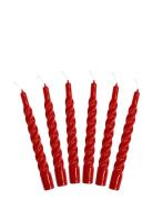Twisted Candles, 6 Piece Box Kunstindustrien Red