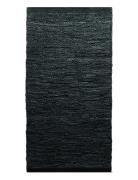 Leather RUG SOLID Grey