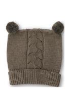 Chapette Knitted Pointelle Beanie Earth Brown Melange That's Mine Brow...