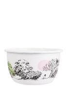 Moomin Enamel Bowl Just Wandering Moomin White