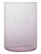 Favourite Drinking Glass Design Letters Pink