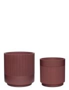 Ripple Pots Hübsch Burgundy