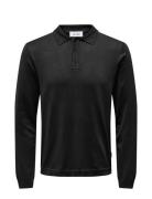 Onswyler Life Reg 14 Ls Polo Knit Noos ONLY & SONS Black
