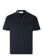 Slhteller Ss Knit Polo Selected Homme Navy