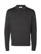 Slhtown Merino Coolmax Knit Polo Noos Selected Homme Grey
