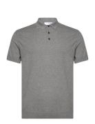 Slhberg Ss Knit Polo Noos Selected Homme Grey